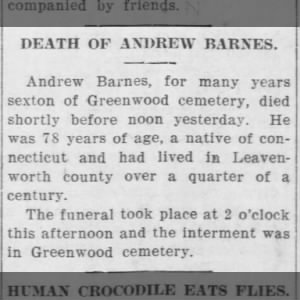 Obituary for ANDREW BARNES