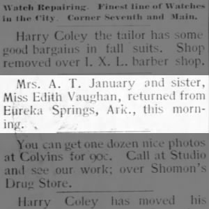 Edith Vaughan and Mrs A T January her sister 1896