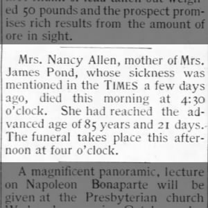 Nancy Allen Death Notice