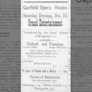 Garfield Opera House Tschudi and Foreman 1887