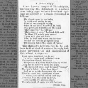 Philadelphia Court Rhyme The Leader Courier
Kingman, KS 1895 01 24
