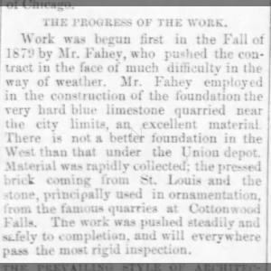 Thomas Fahey Union Depot progress