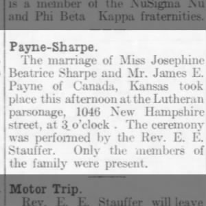 Marriage of Sharpe / Payne