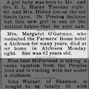 Obituary for Margaret O'Gorman