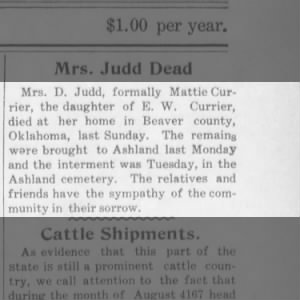 Obituary for D. Judd