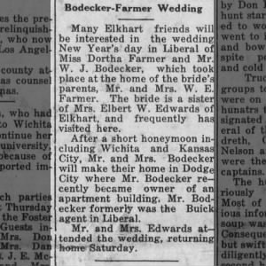 Marriage of Farmer / Bodecker