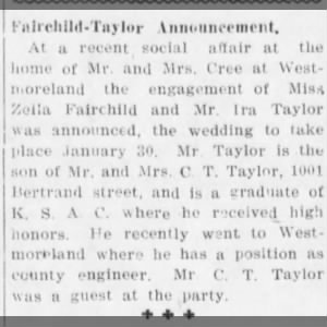 Marriage of Fairdiild / Taylor