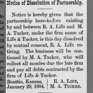 dissolved partnership-Milo Tucker