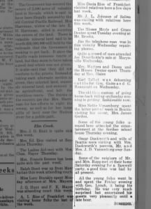 1911 3 2 Nellie visited sister in Beattie and Eva visited JD and Augusta VanAmburg 