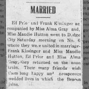 Frank & Maude Hutton married