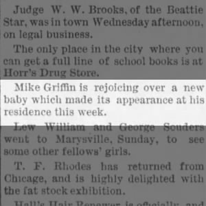 Andrew A. Griffin birth