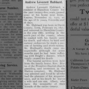 Obituary for Andrew Leverett Hubbard