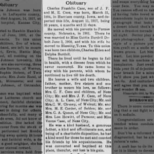 Obituary for Charles Franklin Case