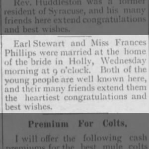 Marriage of Stewart / Phillijis