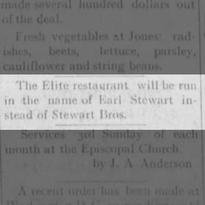 Elite restaurant to be in name of Earl Stewart instead of Stewart Bros.