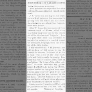 Sale of Phoenix farm, mentions Ira Hadley in spring 1855