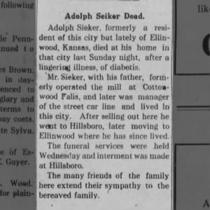 Obituary for Adolph Seikar