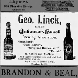 18971124 Leavenworth Tribune Leavenworth, Kansas Anheuser-Busch Brewing Association AD