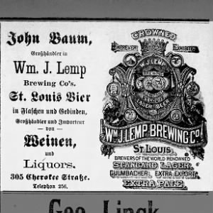 18971124 Leavenworth Tribune Leavenworth, Kansas William J, Lemp Brewing Company AD
