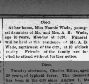 Obituary for Nannie Wade