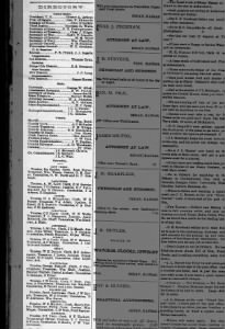Chautauqua County Democrat
Thu, May 29, 1884, Page 3 Col 1
Directory