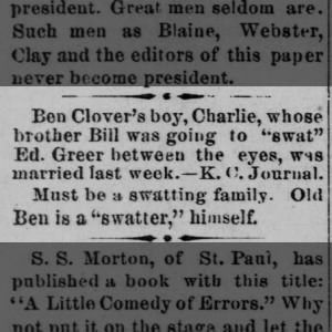 1892-Feb-17 Ben Clover - Charlie Clover - Bill Clover - swatting family