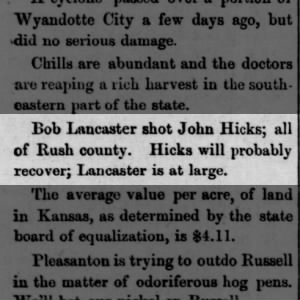 1877 9 20: Lancaster Shot John Hicks