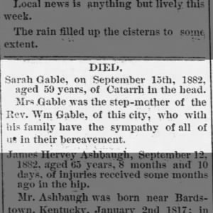 Death 9/20/1882