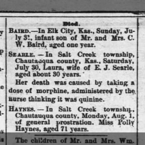 Laura F. Powell Searle - death notice