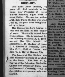 Obituary for Edna Anna Bledsoe