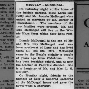 Marriage of Mc Colly / McDougal