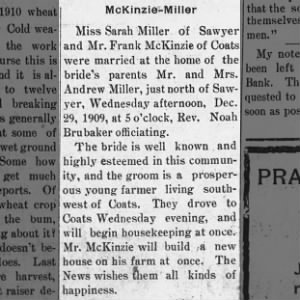 Marriage of Miller / McKinzie