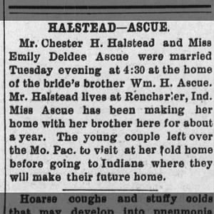 Marriage of Halstead / Ascue