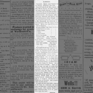 Myers-Nodurft Wedding Story (8 Mar 1893)