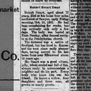 Obituary - Robert SMART 1831-1907