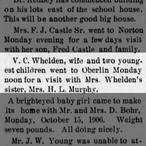 V. C. Whelden Family Visits Mrs. H. L. Murphy