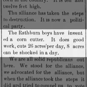 Rathburn boys invent a corn cutter