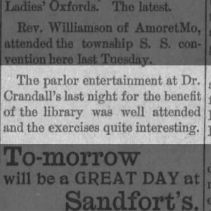Crandall party to benefit library