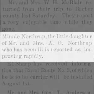 The Nortonville Sentinel_May 8 1903_Minnie AO Daughter sick