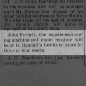 John PARRATT: repairs sewing machines AND organs