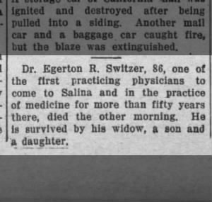 Obituary for Egerton R. Switzer