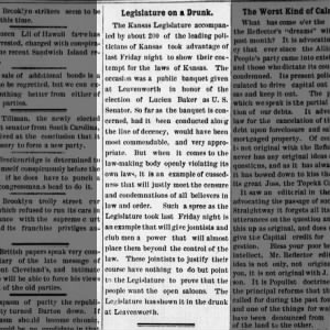 "Legislature on a Drunk," Abilene Dispatch, February 7, 1895