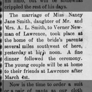 Marriage of Smith / Newman