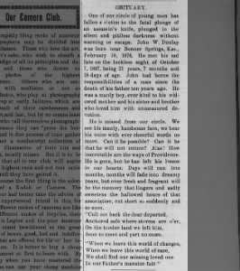 John W. Dunlap obit
The Western School News
Kansas City, Kansas
1 Nov 1897, Mon., page 3