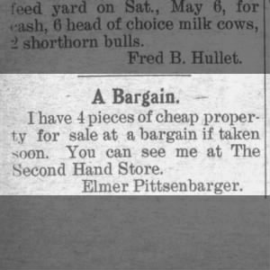 Elmer Pittsenbarger selling land cheap