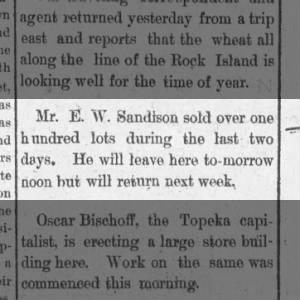1888-05-03 Sandison sold 100 lots in 2 days