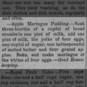 Apple Meringue Pudding 1888