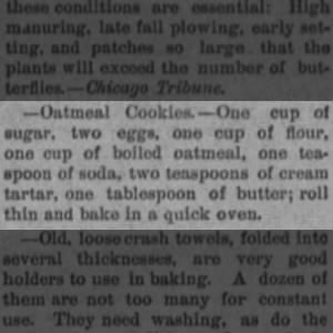 Oatmeal Cookies 1888