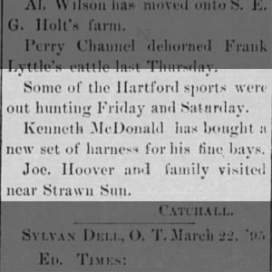 Kenneth McDonald
Neosho Valley Times - 28 Mar 1895