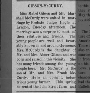 Marriage of Gibson / McCurdy